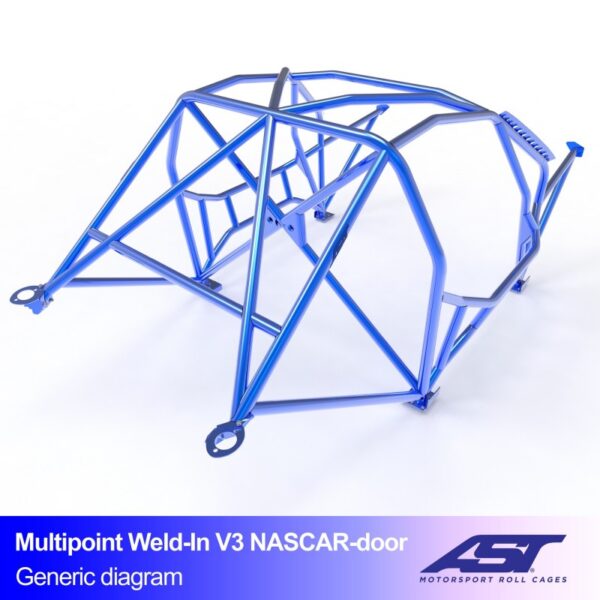 ARCO DE SEGURIDAD BMW (E36) 3-SERIES 4-DOORS SEDAN RWD MULTIPOINT WELD IN V3 NASCAR-DOOR PARA DRIFT - Imagen 3