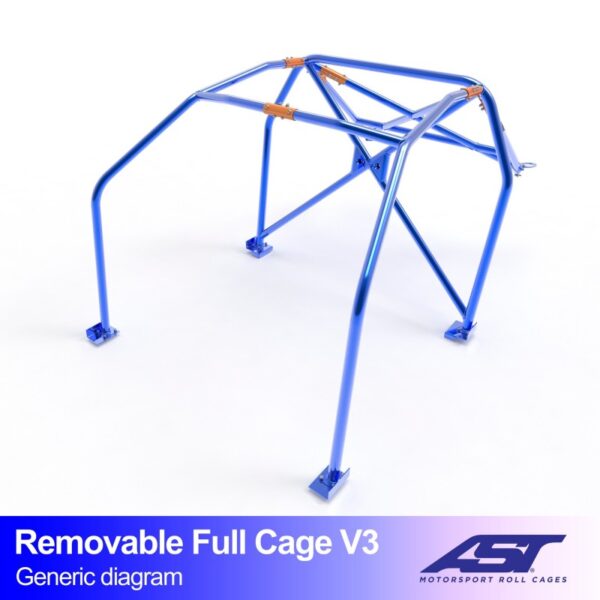 ARCO DE SEGURIDAD BMW (E36) 3-SERIES 4-DOORS SEDAN RWD REMOVABLE FULL CAGE V3 - Imagen 2